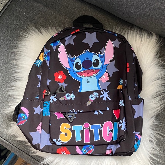 Other - Stitch Kids Backpack in Black with Colorful Print new